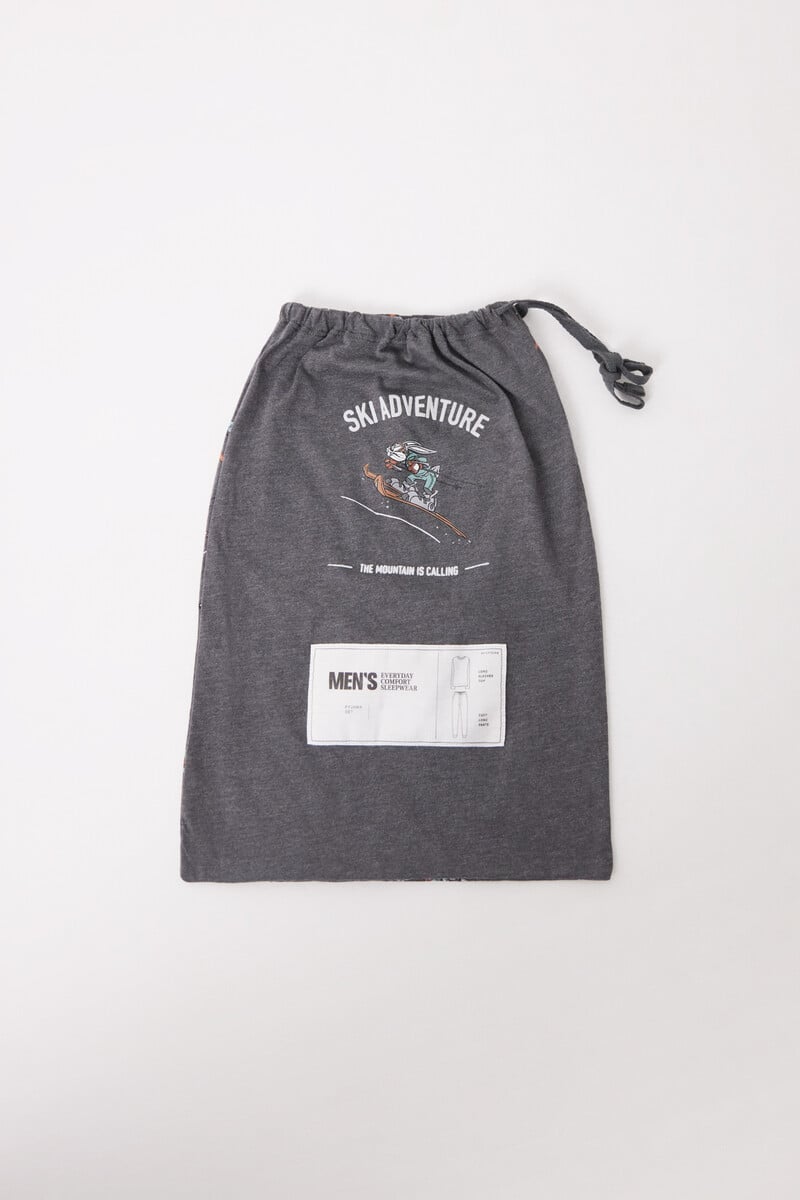 Cortefiel Pijama Largo Hombre 100% Algodón Ski