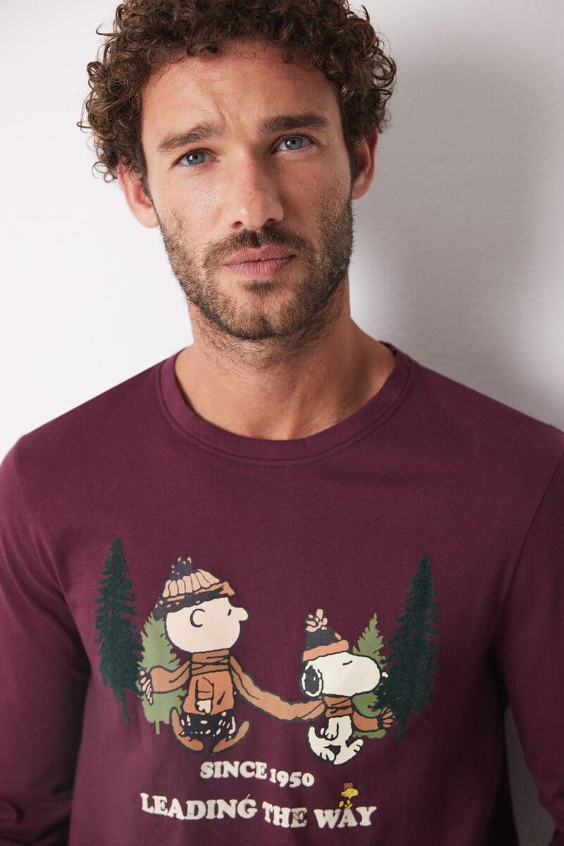Cortefiel Pijama Largo Hombre 100% Algodón "Snoopy"