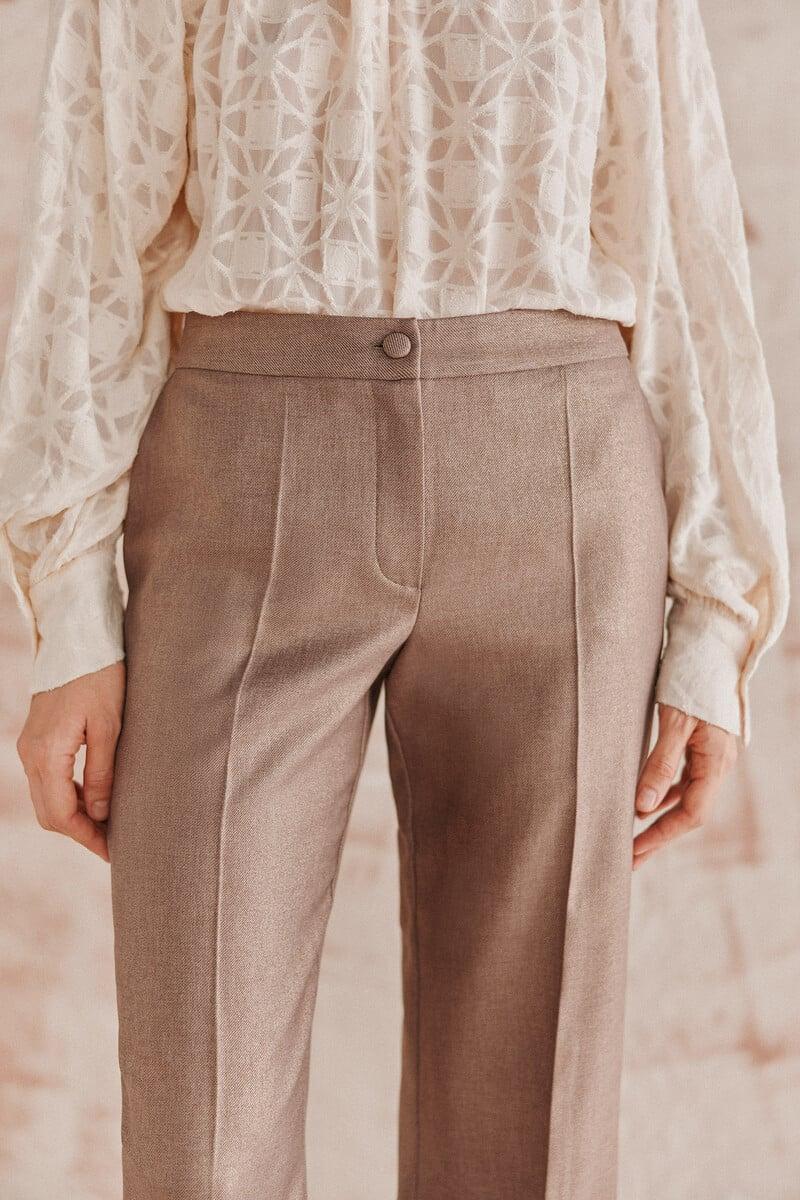 Cortefiel Pilar. Pantalón Amplio Con Lurex