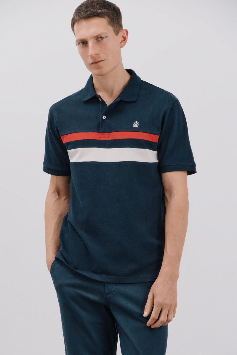 Cortefiel Polo bloques de color