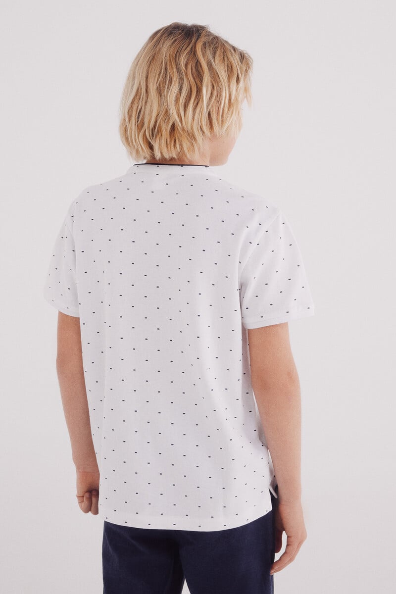 Cortefiel Polo Cuello Mao Estampado Niño