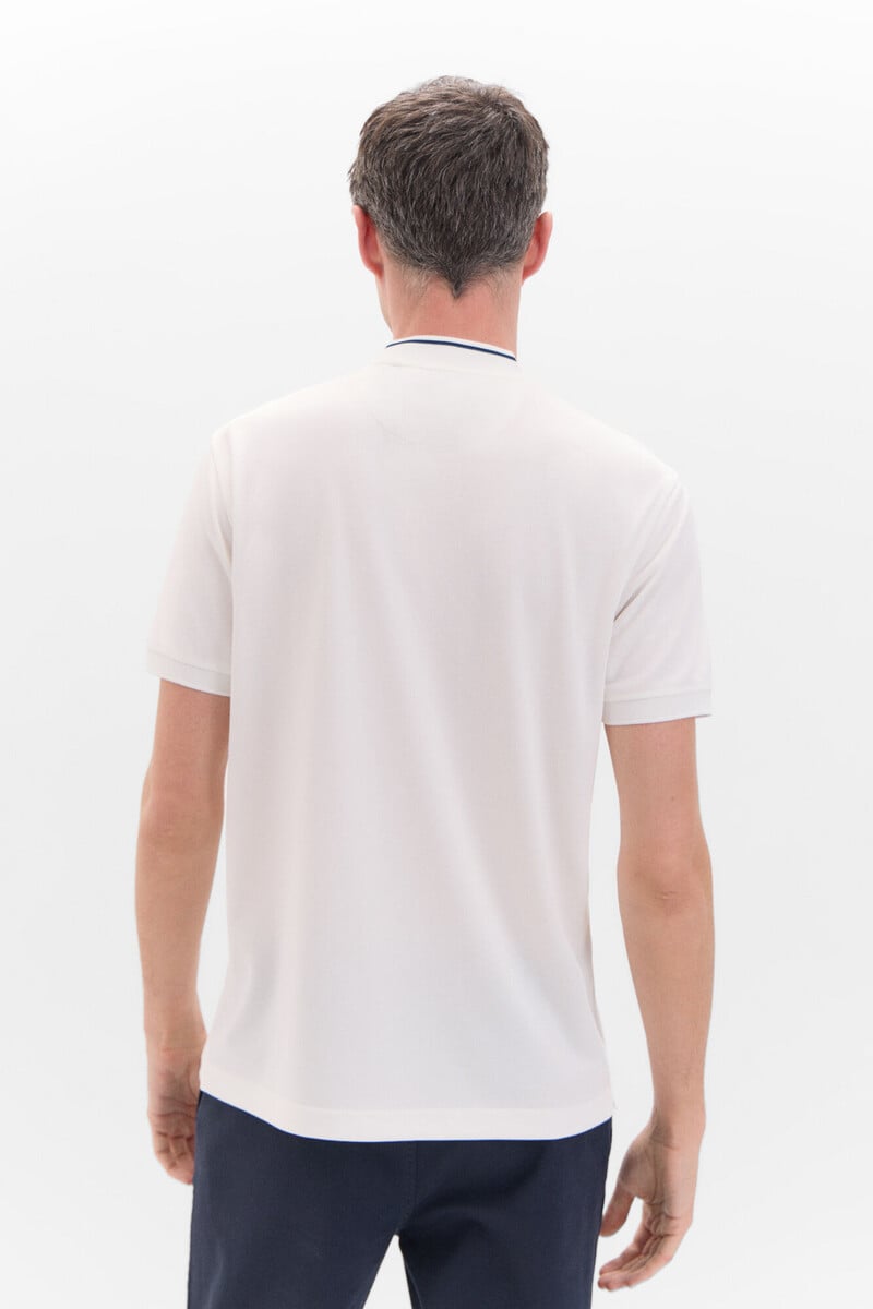 Cortefiel Polo Oxford Liso Cuello Contraste