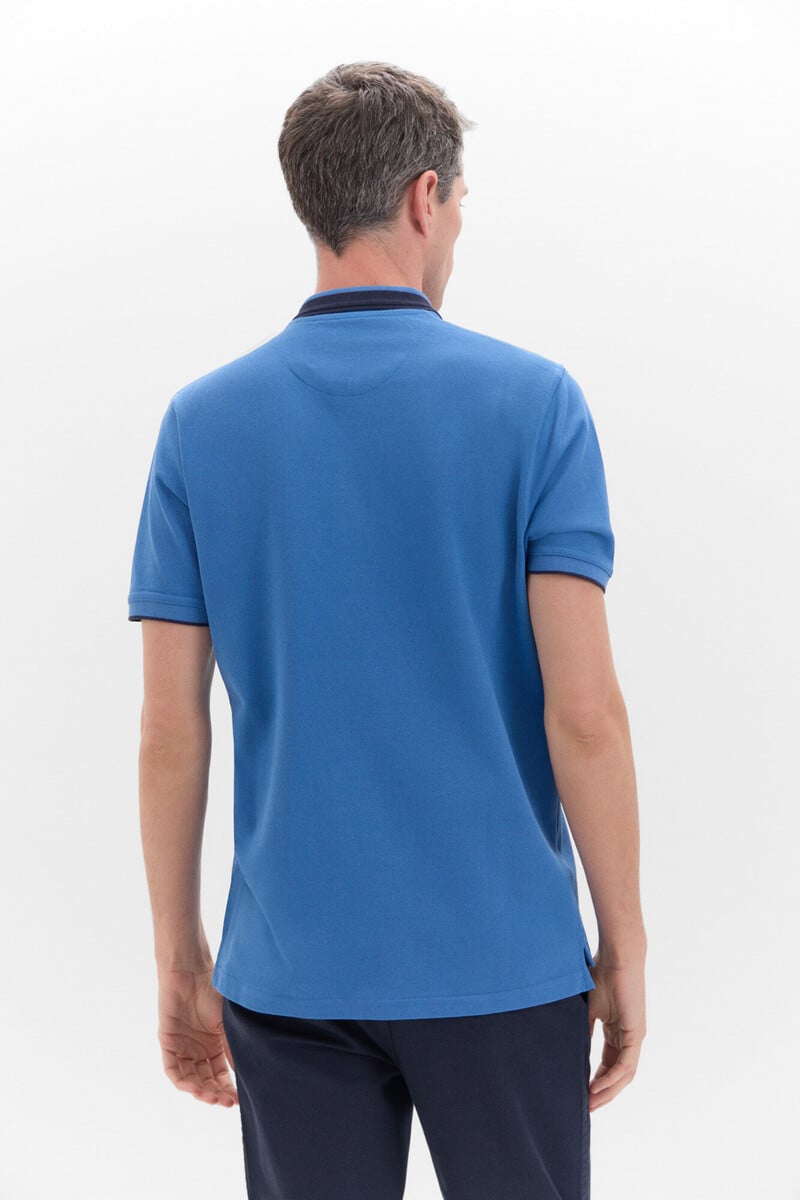 Cortefiel Polo Oxford Liso Cuello Contraste