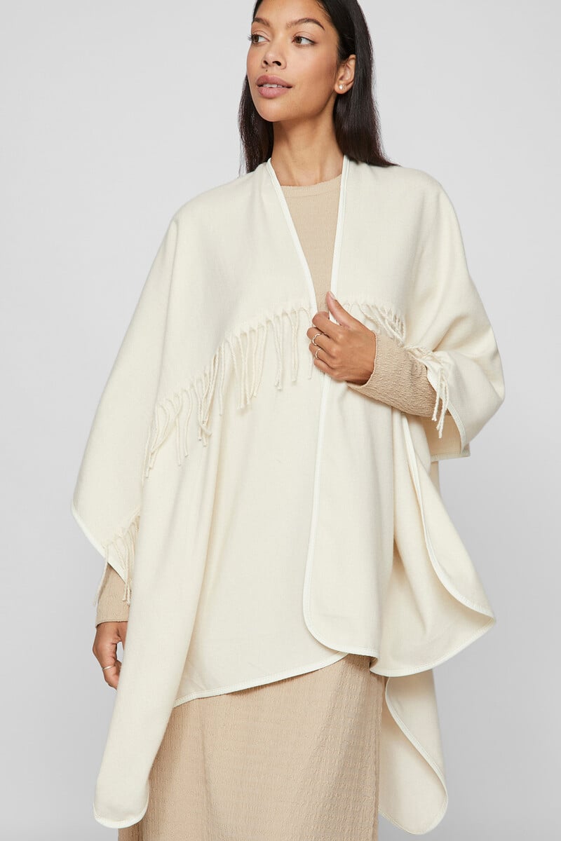 Cortefiel Poncho Capa Con Flecos