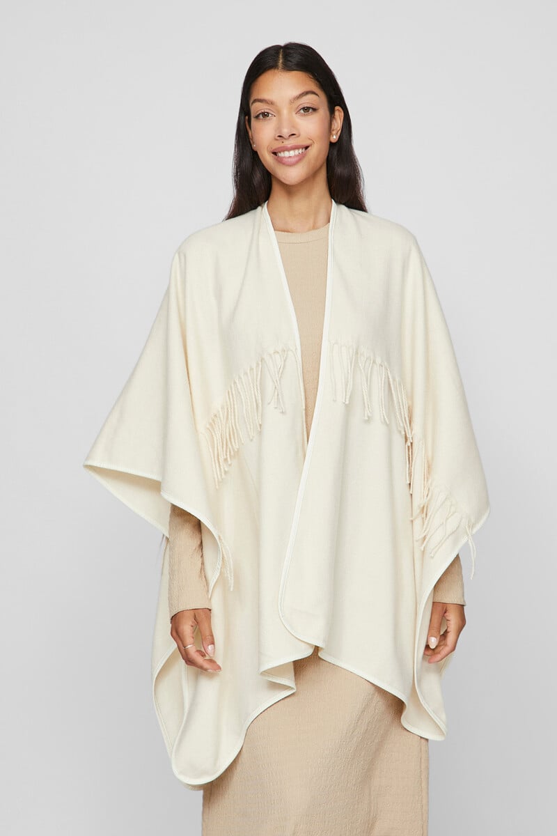 Cortefiel Poncho Capa Con Flecos