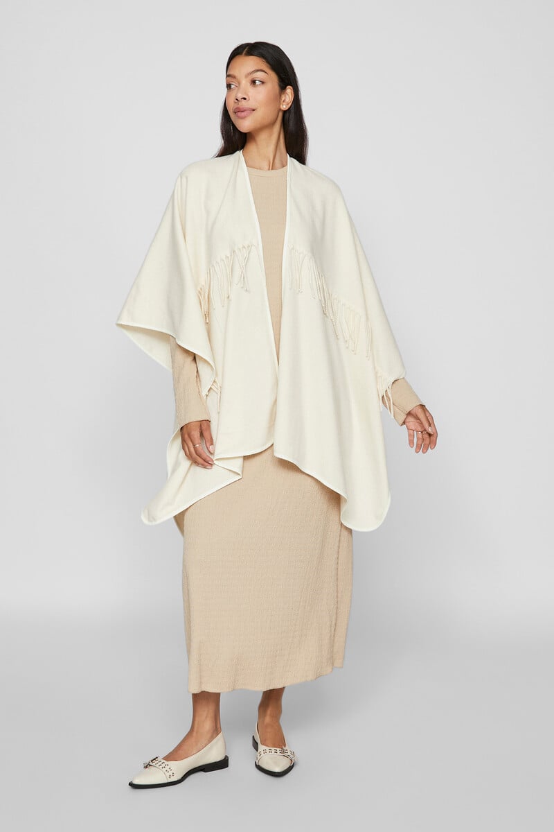 Cortefiel Poncho Capa Con Flecos
