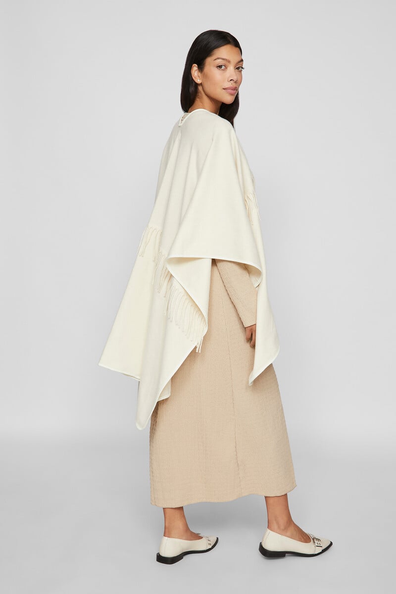 Cortefiel Poncho capa con flecos