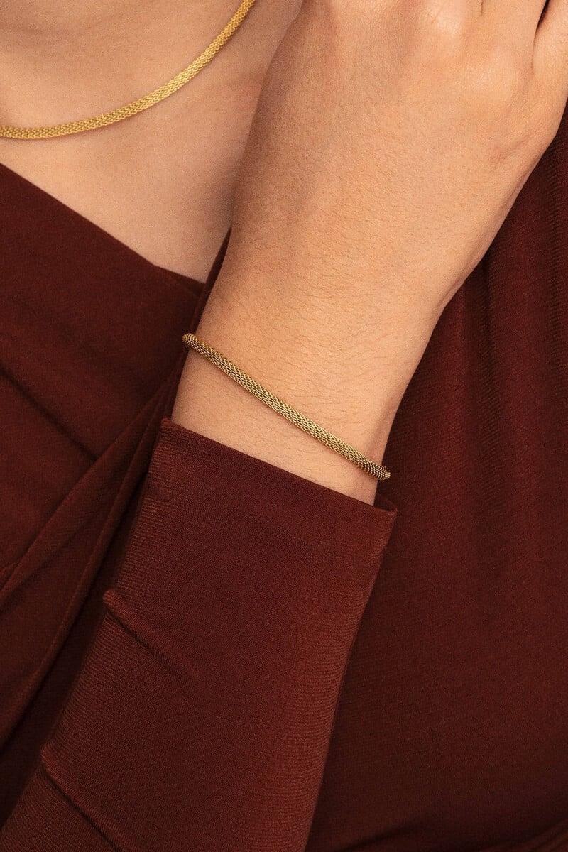 Cortefiel Pulsera Mara Acero Baño Oro