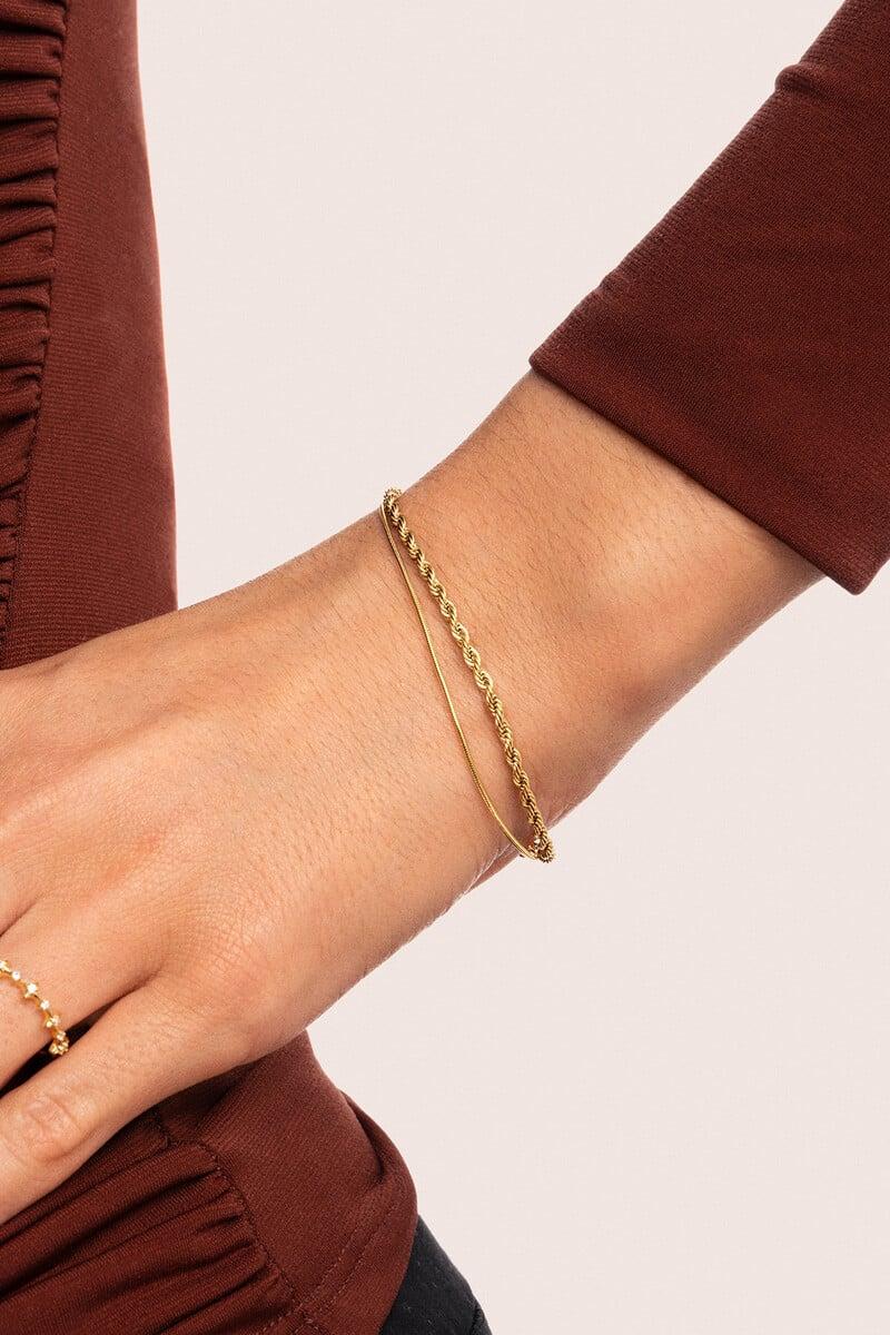 Cortefiel Pulsera Nautic Acero Baño Oro