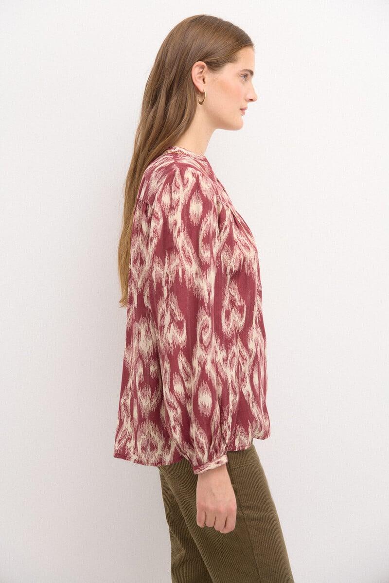 Cortefiel Rosi. Blusa Estampada Hilo Metalizado