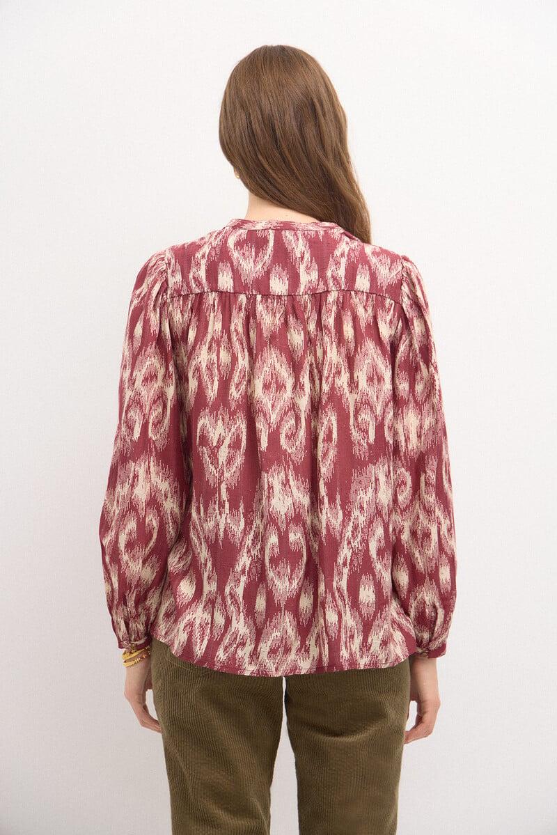 Cortefiel Rosi. Blusa Estampada Hilo Metalizado