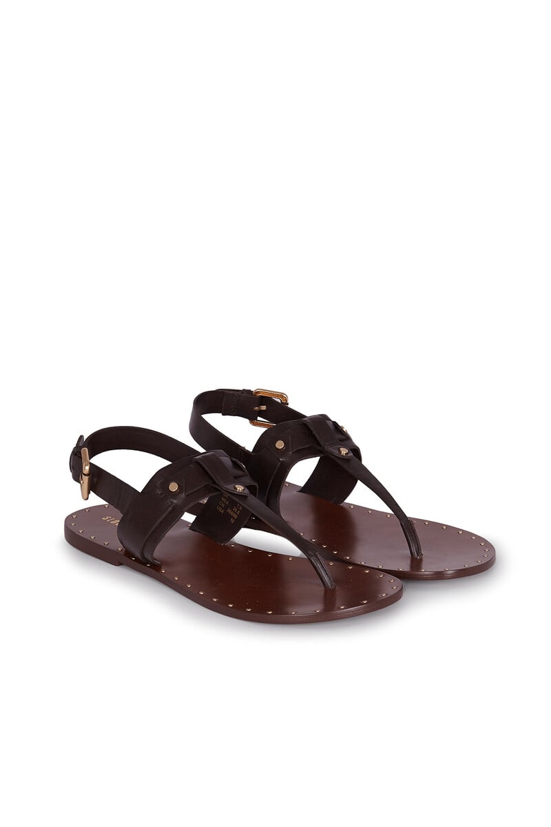 Cortefiel Sandalia Plana De Piel