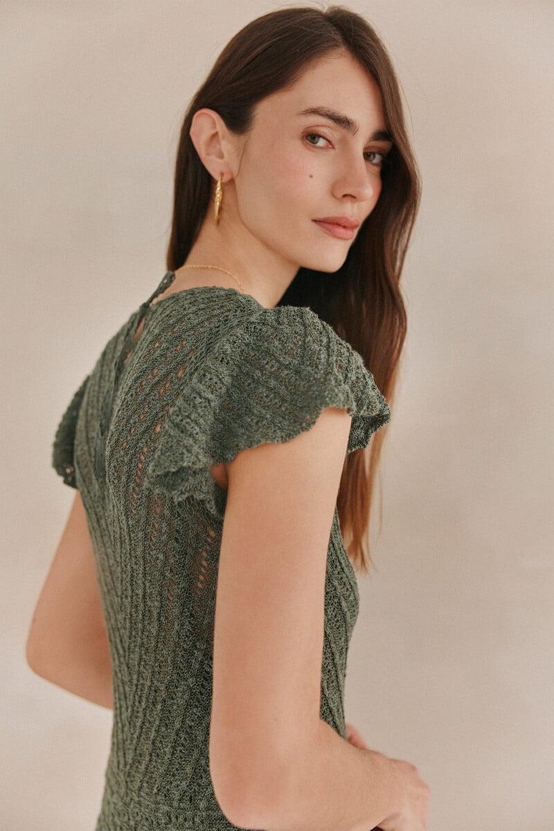 Cortefiel Sella. Vestido Punto Midi