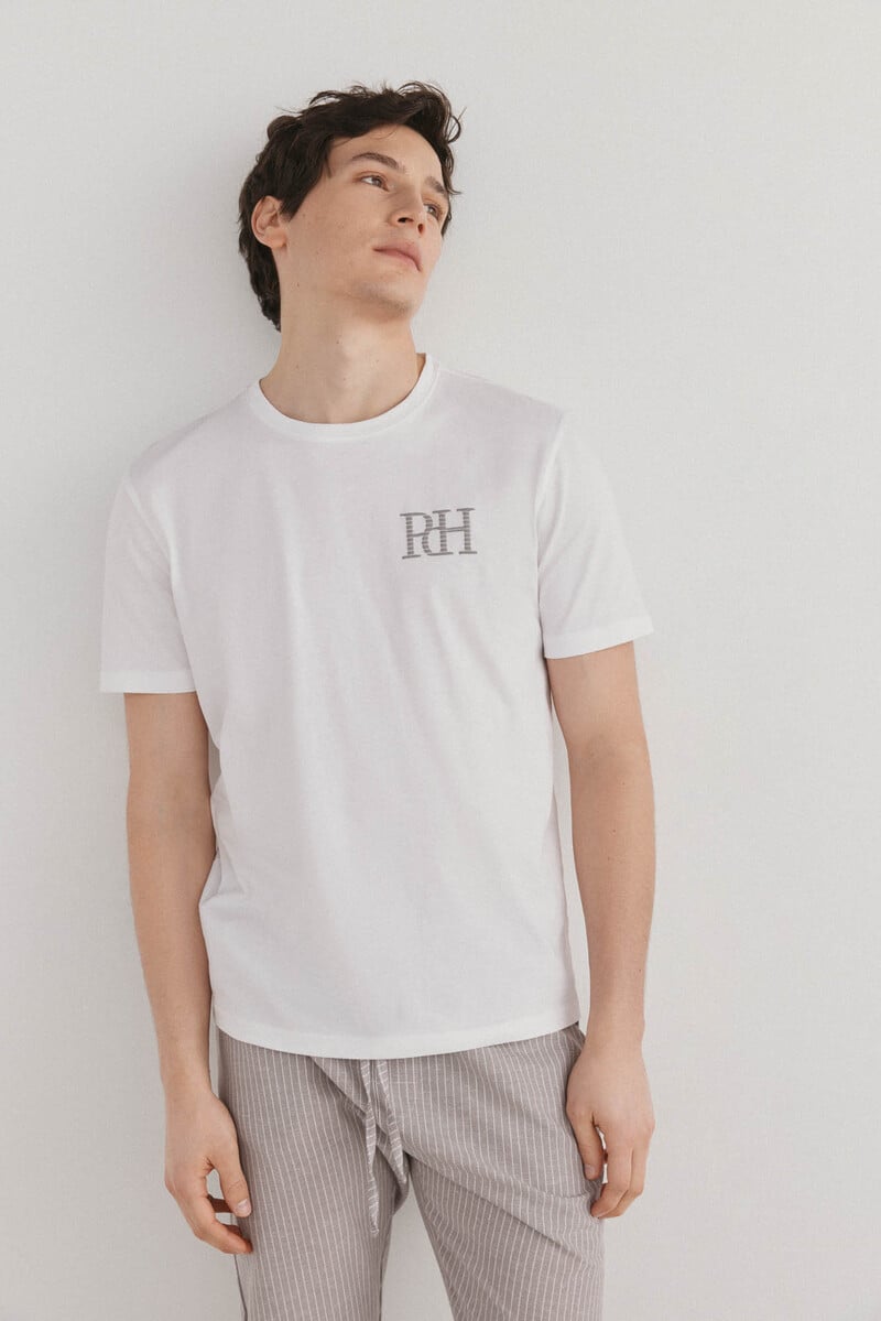 Cortefiel Set De Pijama Punto Y Tela