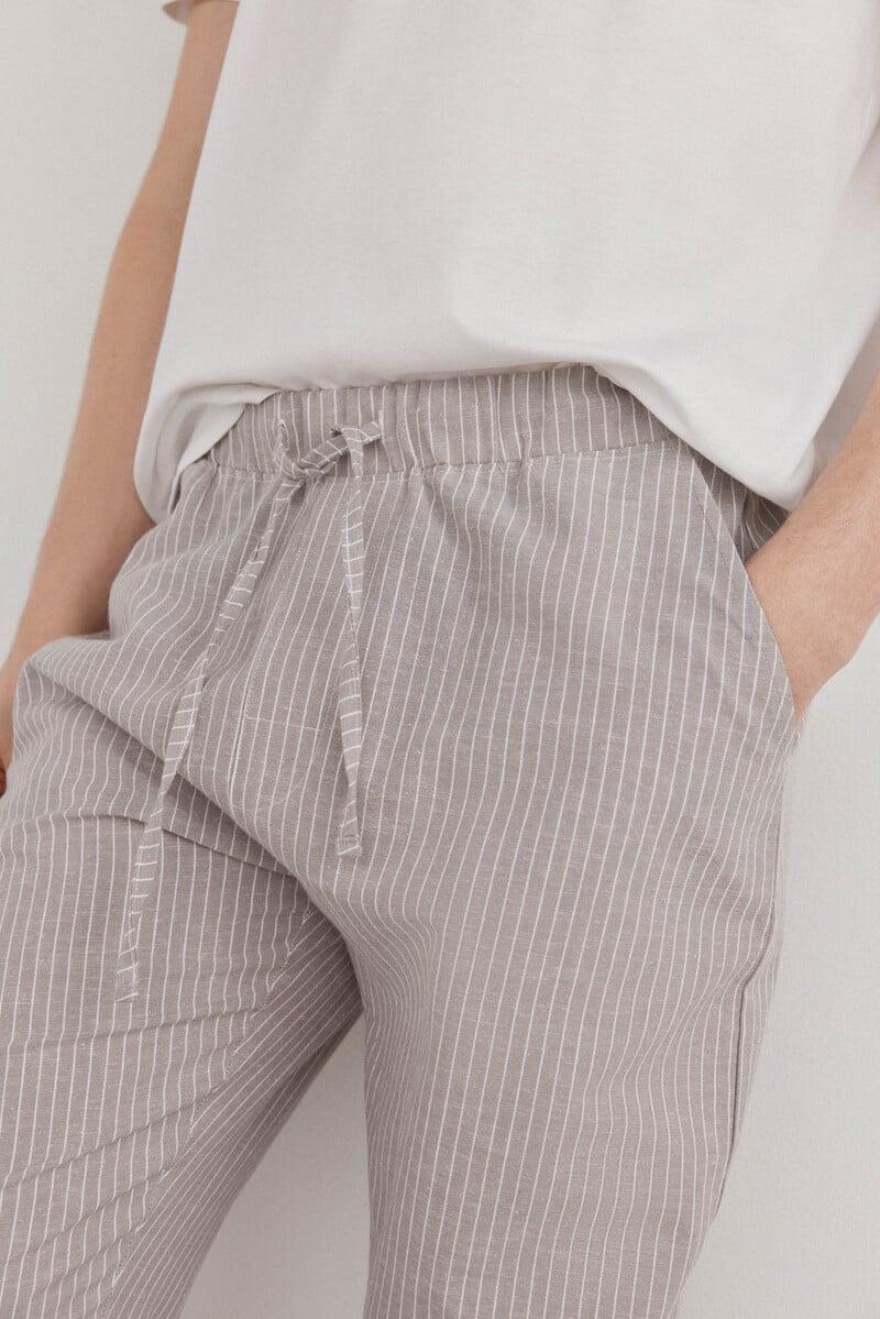 Cortefiel Set De Pijama Punto Y Tela