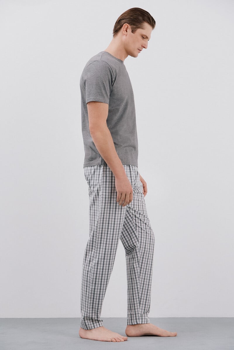 Cortefiel Set De Pijama Punto Y Tela