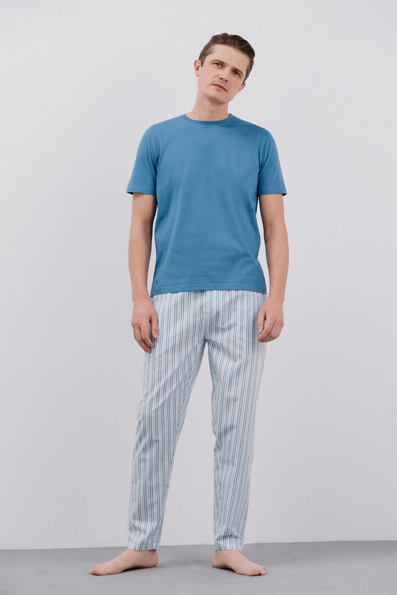 Cortefiel Set De Pijama Punto Y Tela