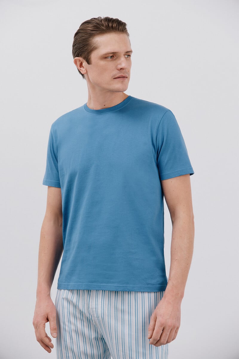 Cortefiel Set De Pijama Punto Y Tela