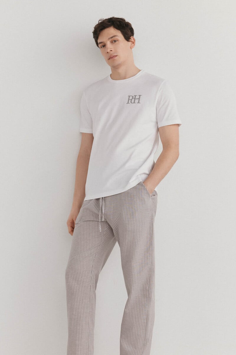 Cortefiel Set de pijama punto y tela