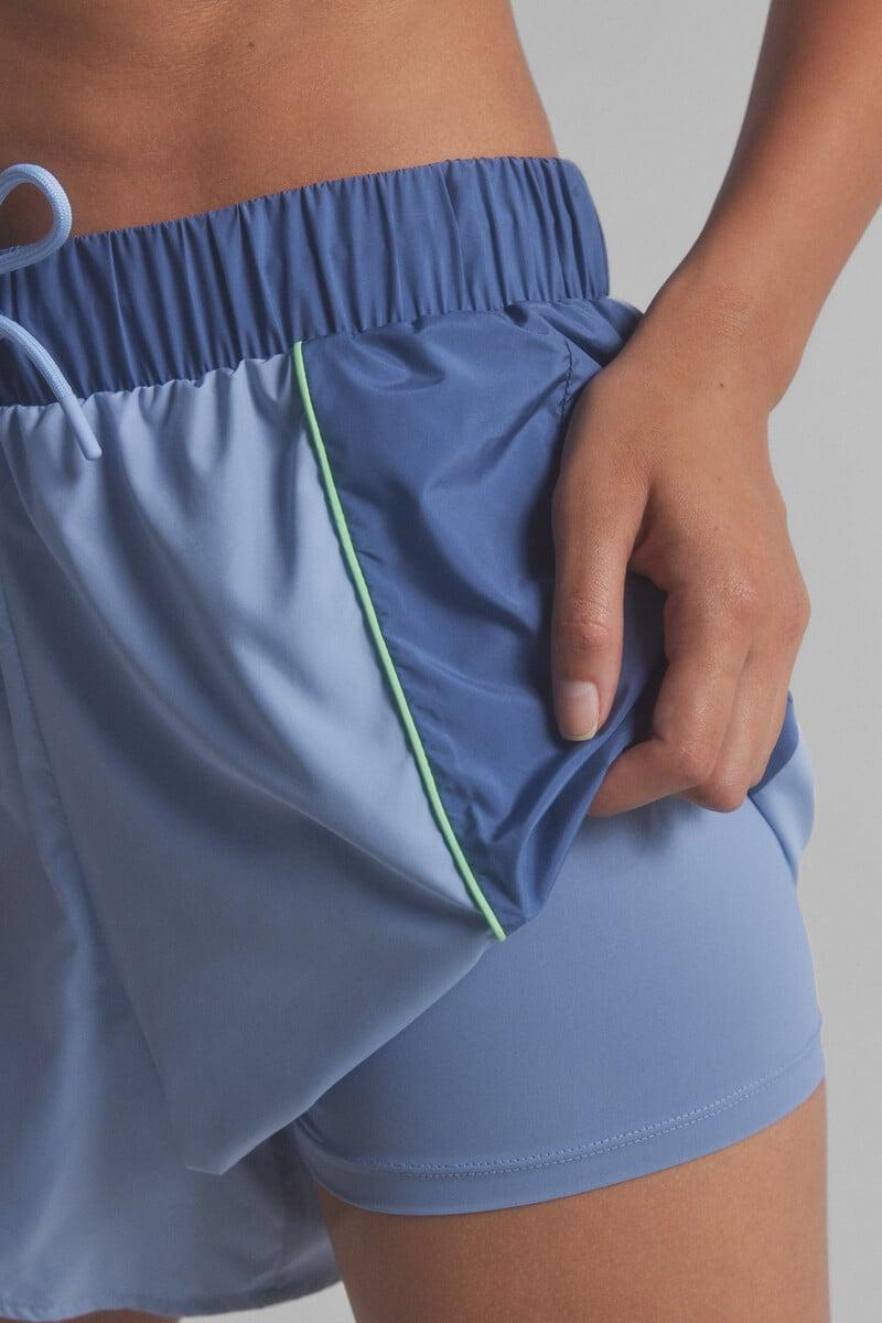 Cortefiel Short Ultraligero Azul Malla Interior