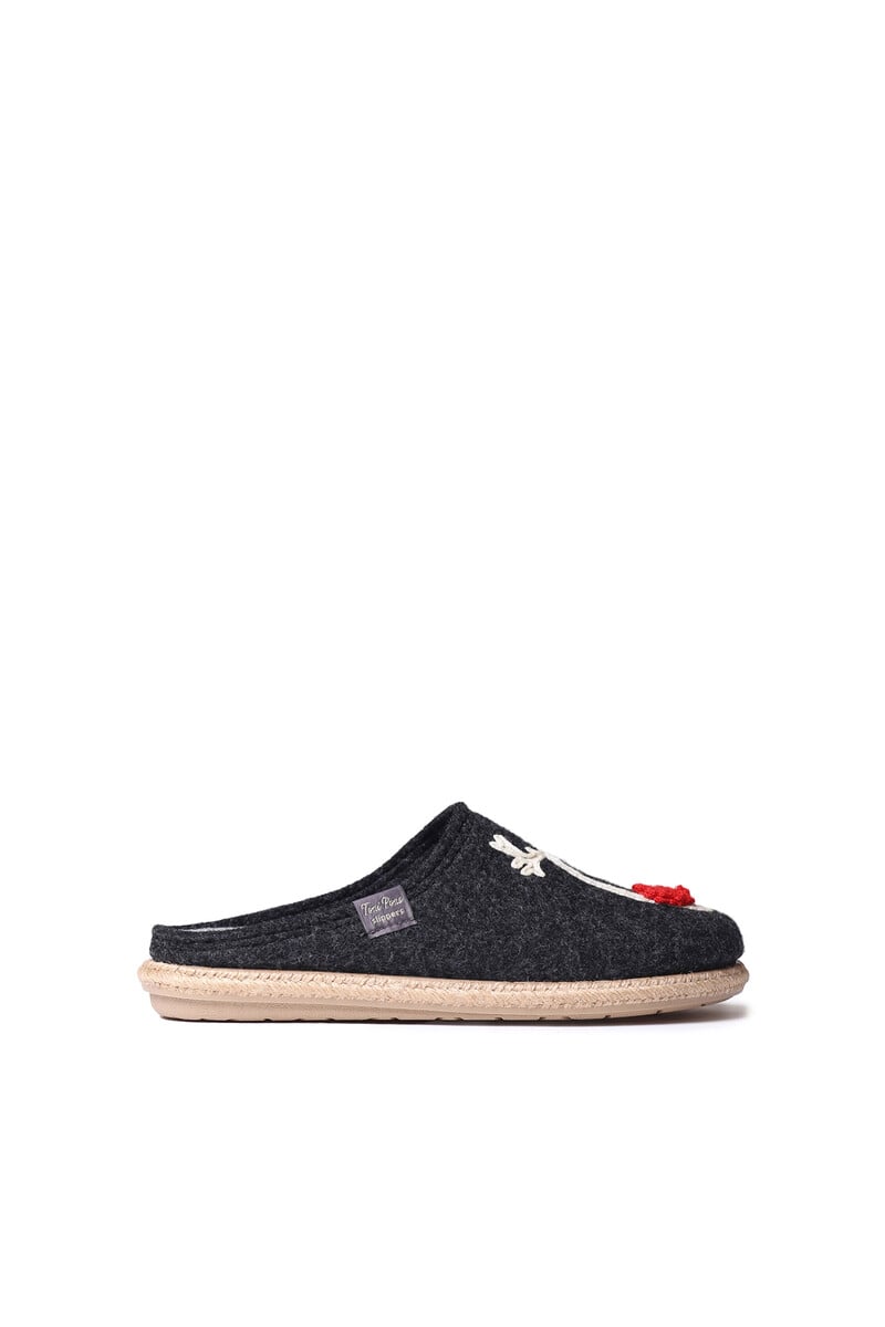 Cortefiel Slippers Para Hombre En Fieltro En Gris