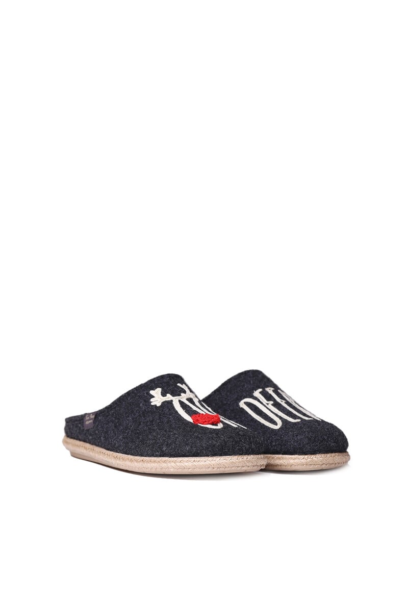 Cortefiel Slippers Para Hombre En Fieltro En Gris