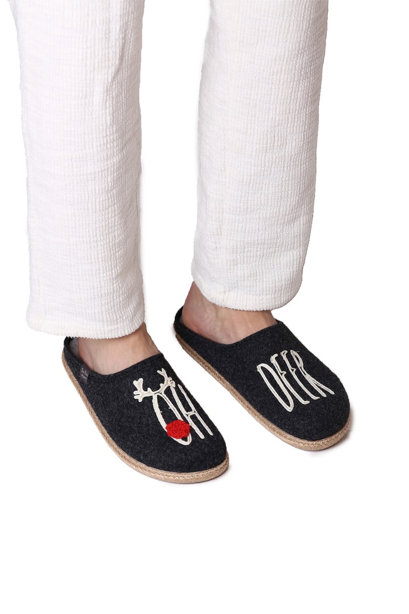 Cortefiel Slippers para hombre en fieltro en Gris