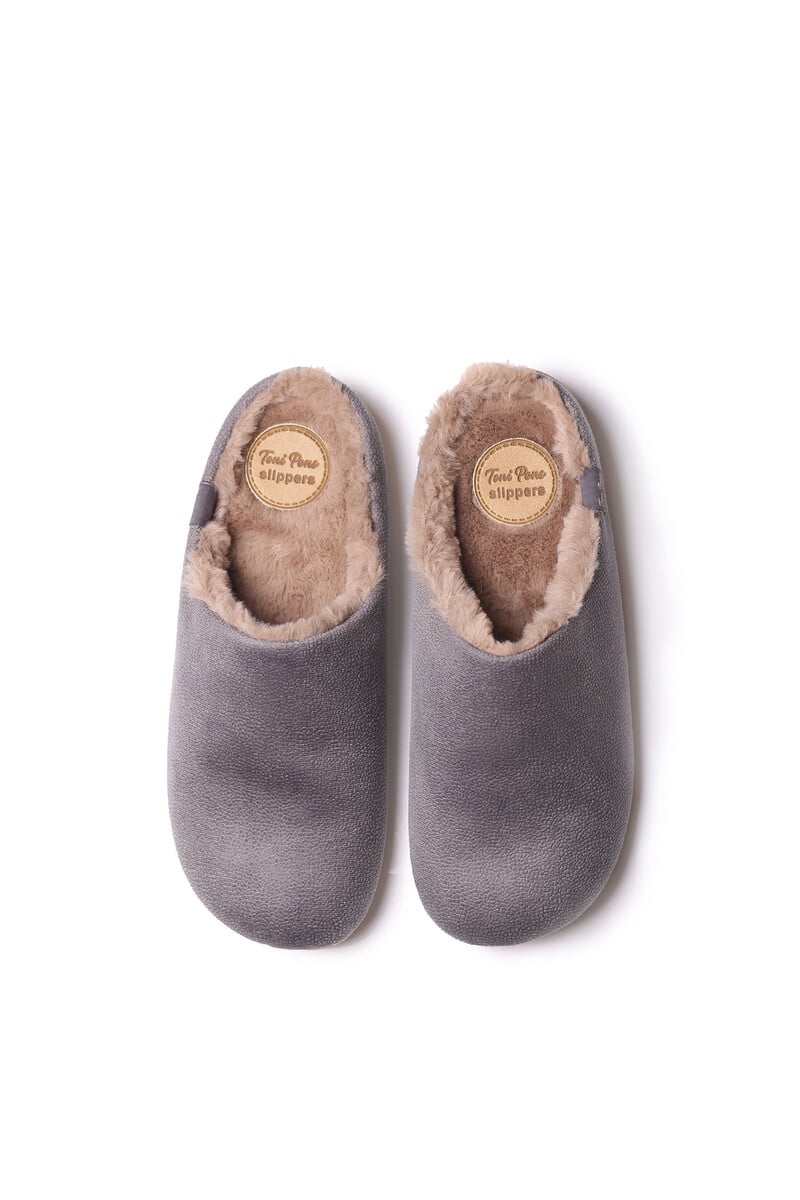 Cortefiel Slippers Para Hombre En Tejido En Gris