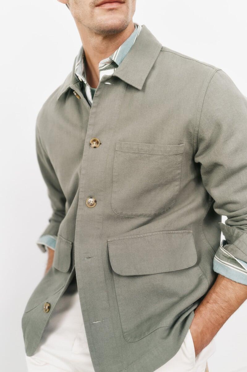 Cortefiel Sobrecamisa de algodón lino