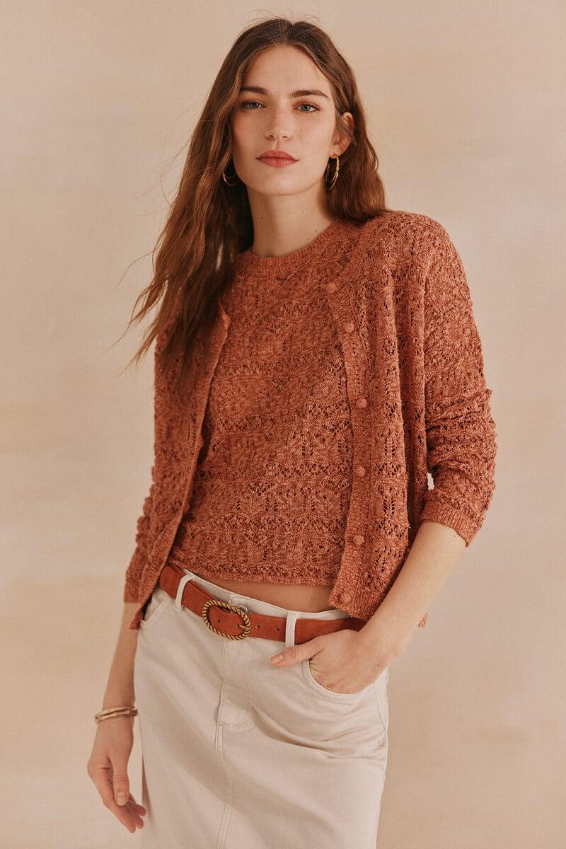 Cortefiel Soledad. Chaqueta Pointelle