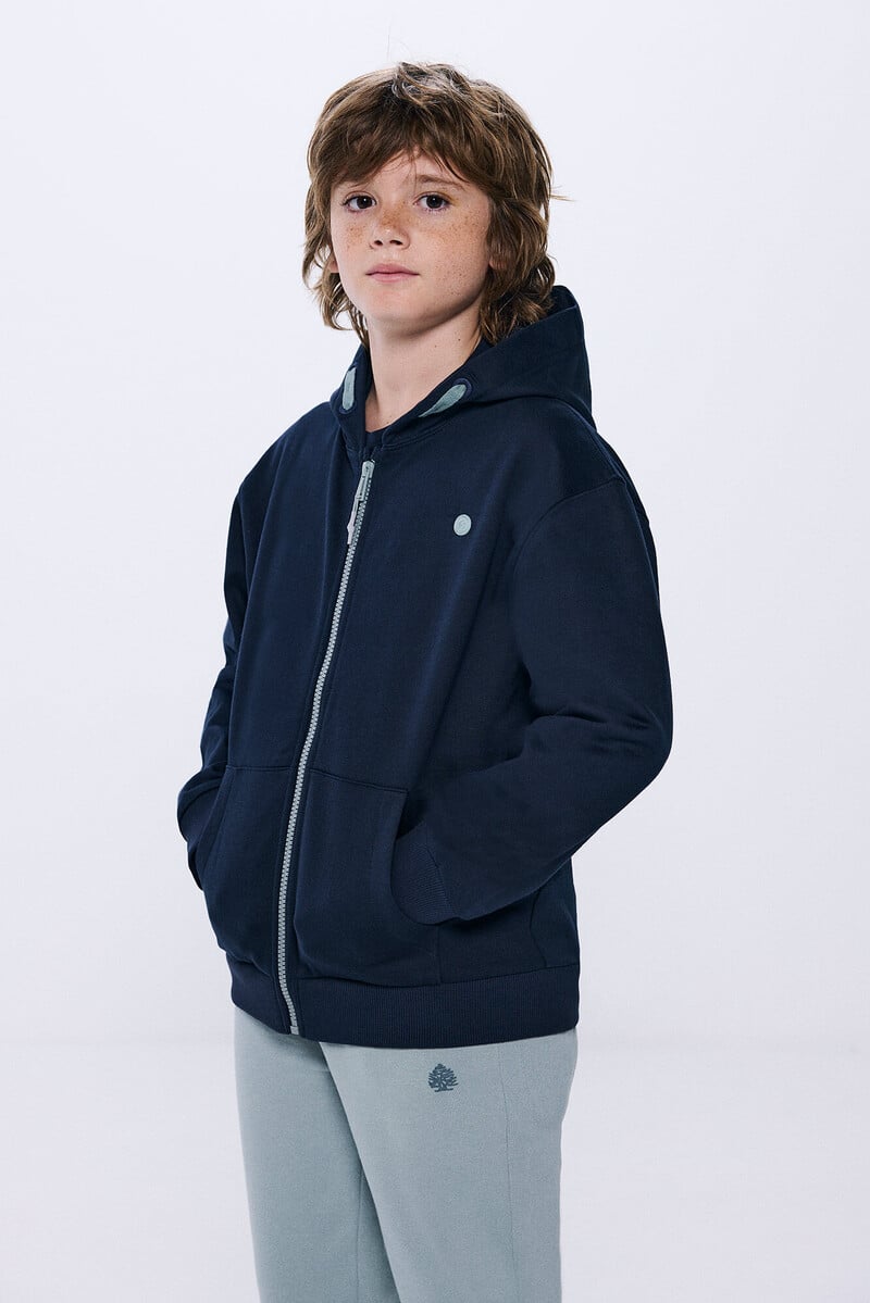 Cortefiel Sudadera abierta logo niño