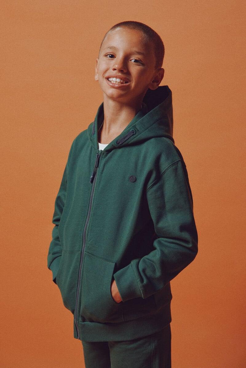 Cortefiel Sudadera abierta logo niño