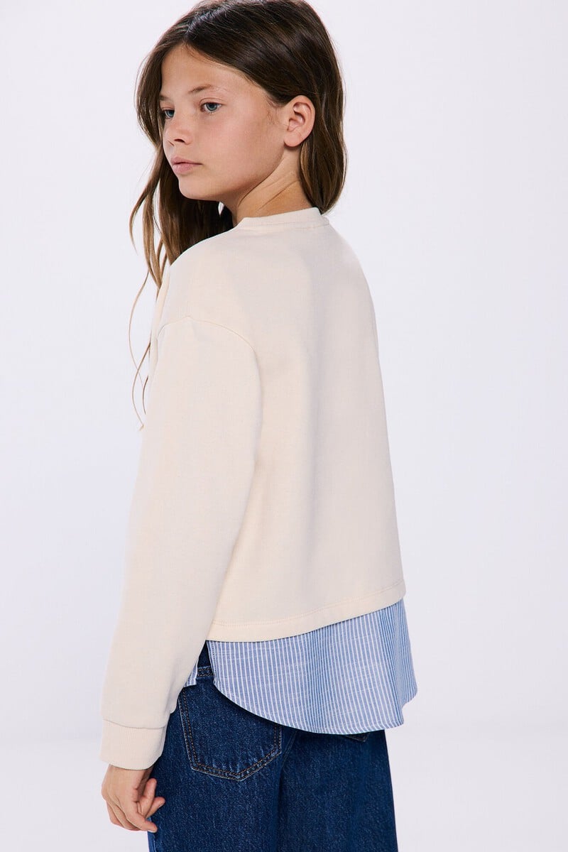 Cortefiel Sudadera Bimateria Niña