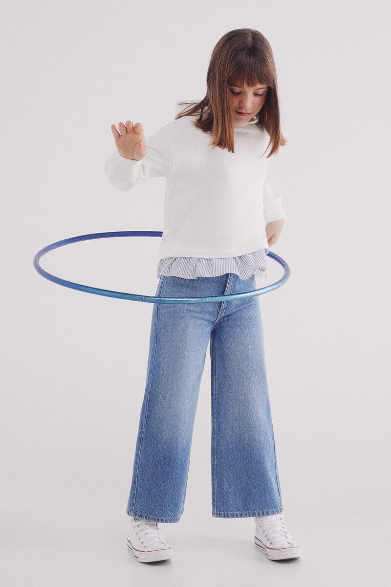 Cortefiel Sudadera bimateria niña