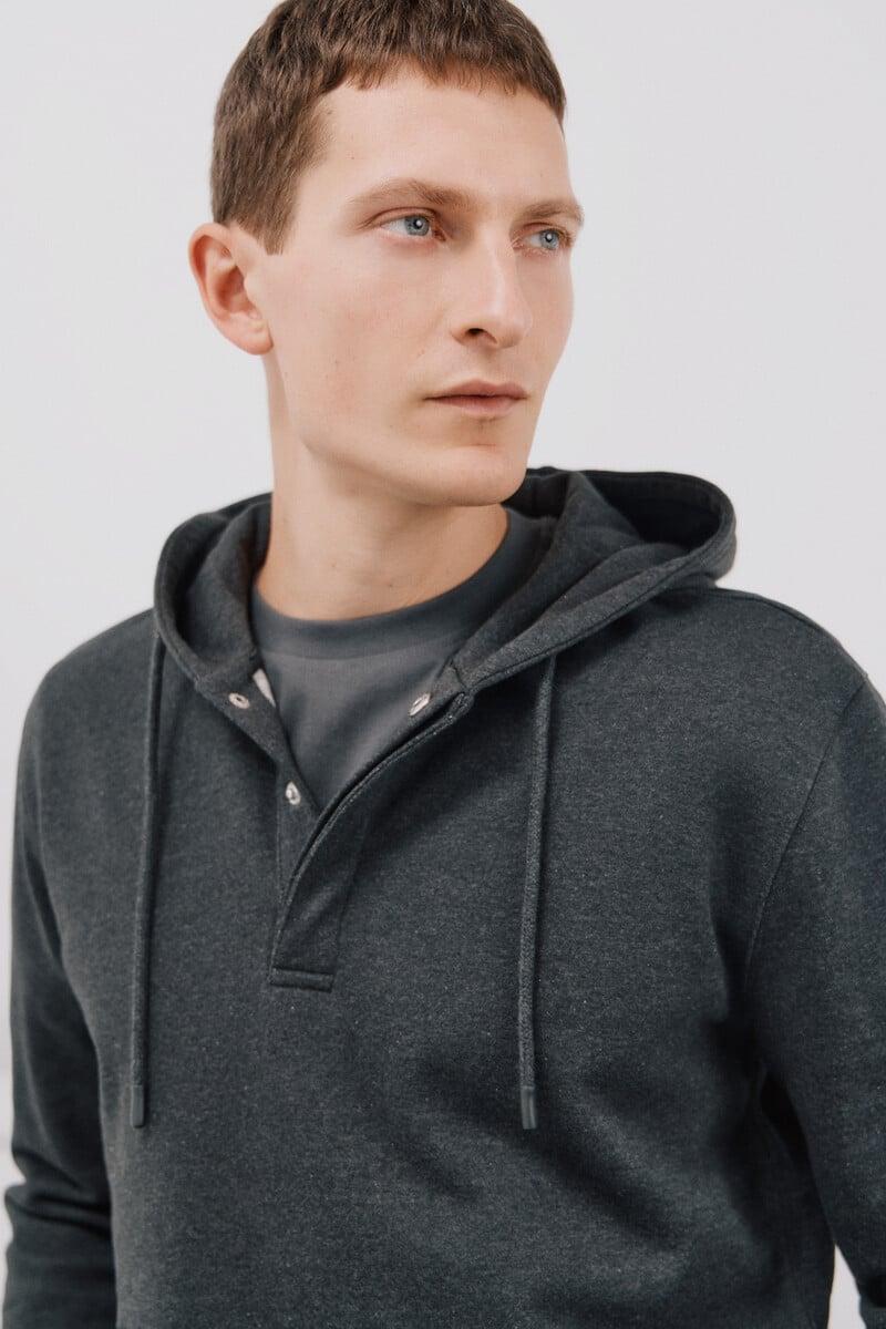 Cortefiel Sudadera capucha con botones