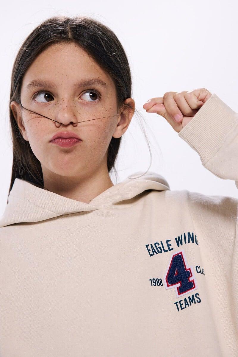 Cortefiel Sudadera Capucha Eagle Wings Niña