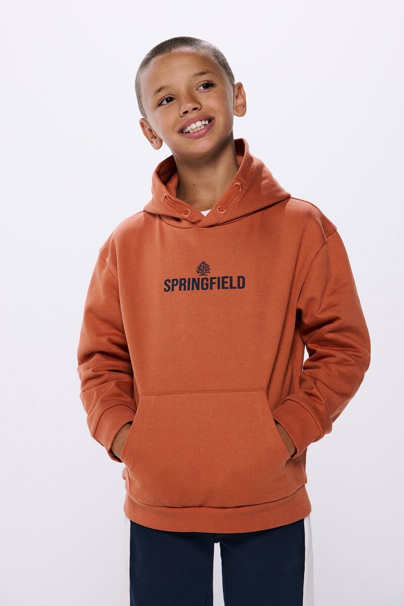 Cortefiel Sudadera capucha logo niño