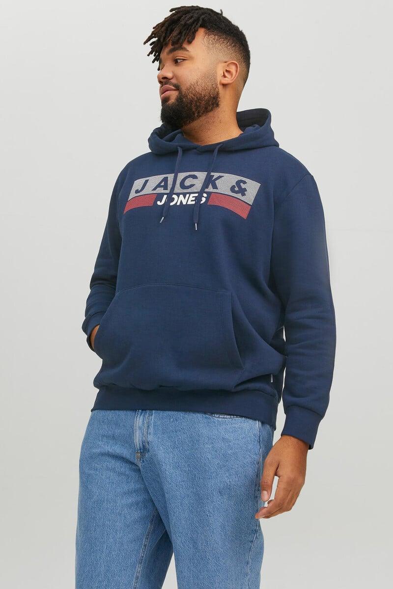 Cortefiel Sudadera Capucha Print Logo PLUS