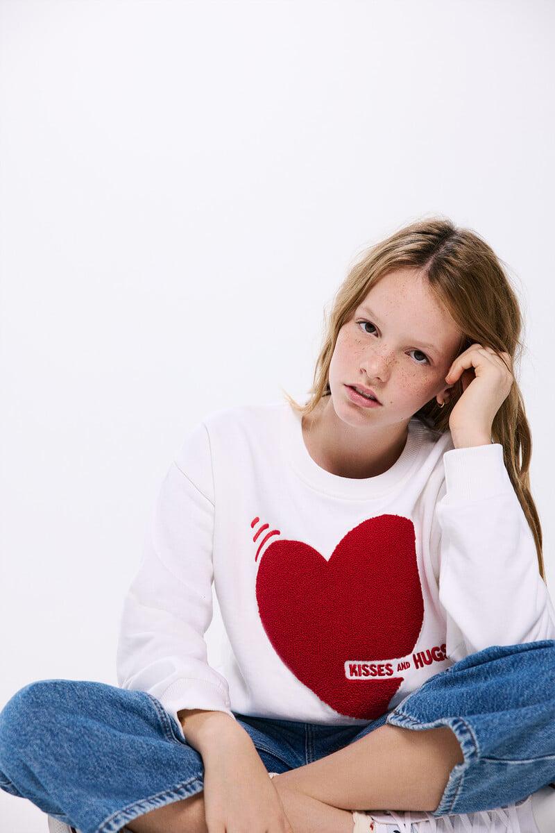 Cortefiel Sudadera Corazón Flock Niña