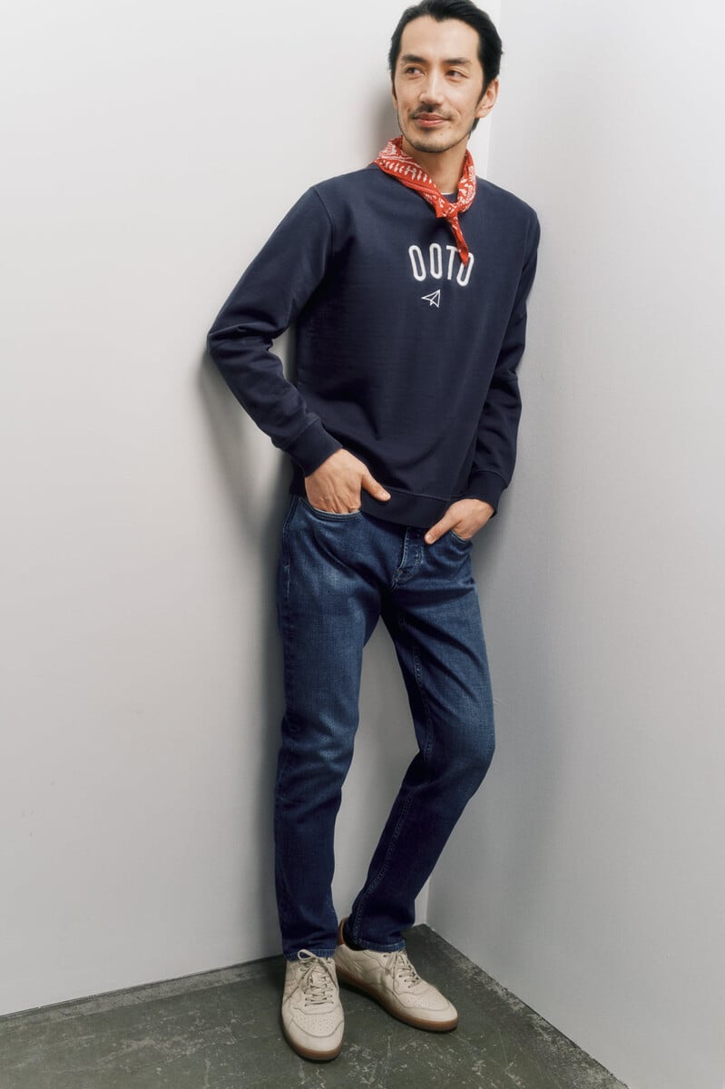 Cortefiel Sudadera Cuello Redondo Con Logo