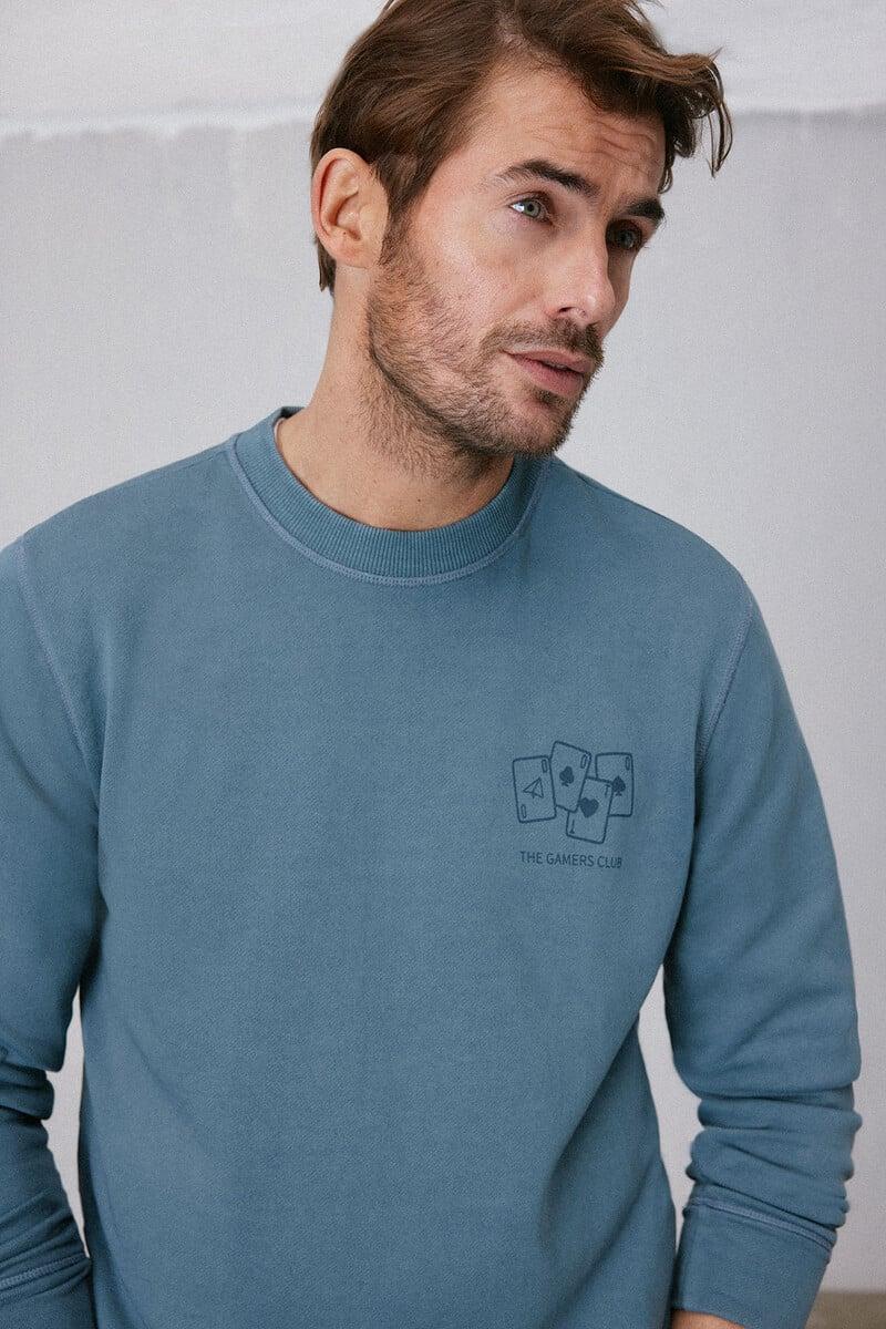 Cortefiel Sudadera Cuello Redondo Con Logo