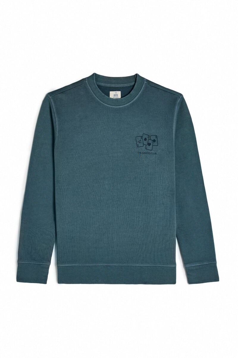 Cortefiel Sudadera Cuello Redondo Con Logo