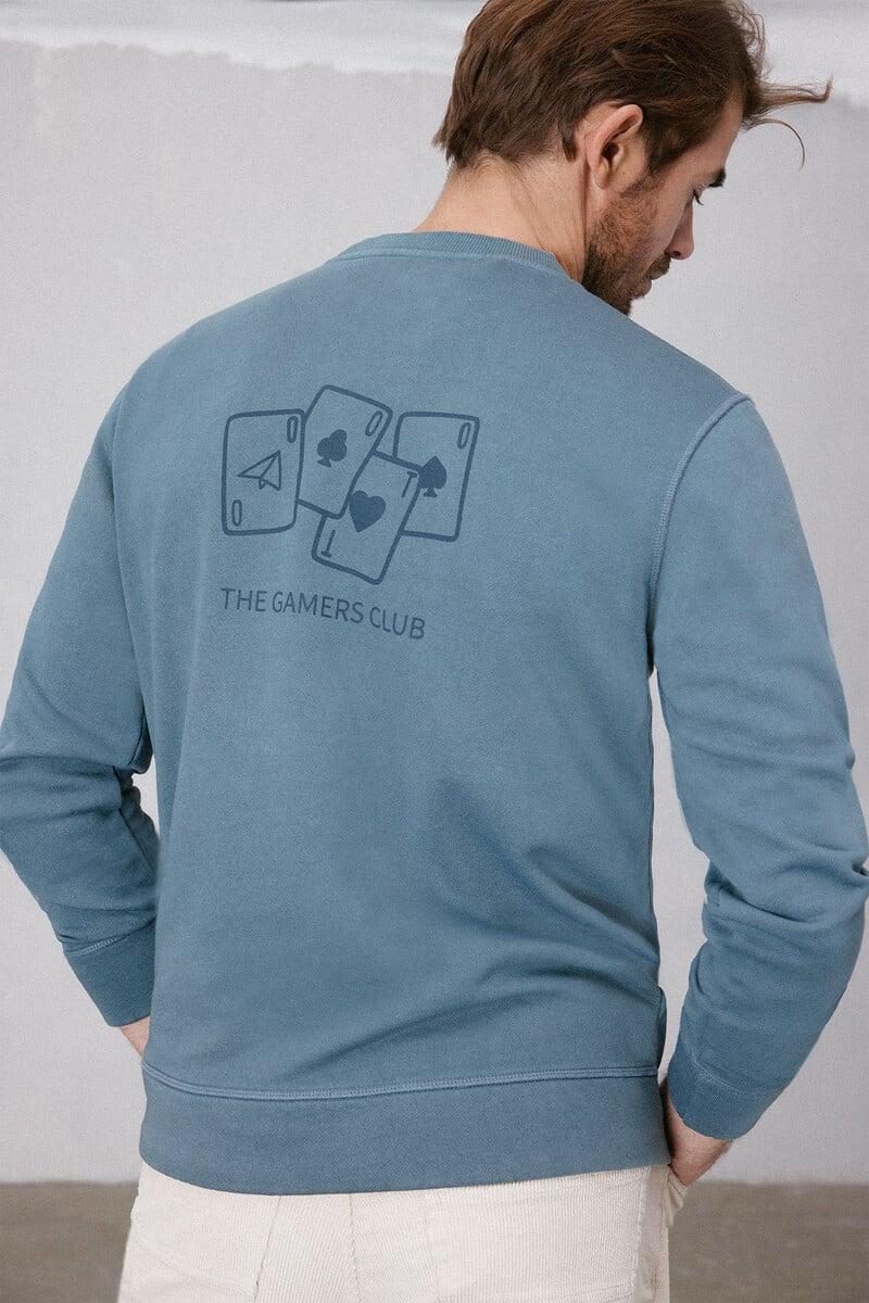 Cortefiel Sudadera cuello redondo con logo