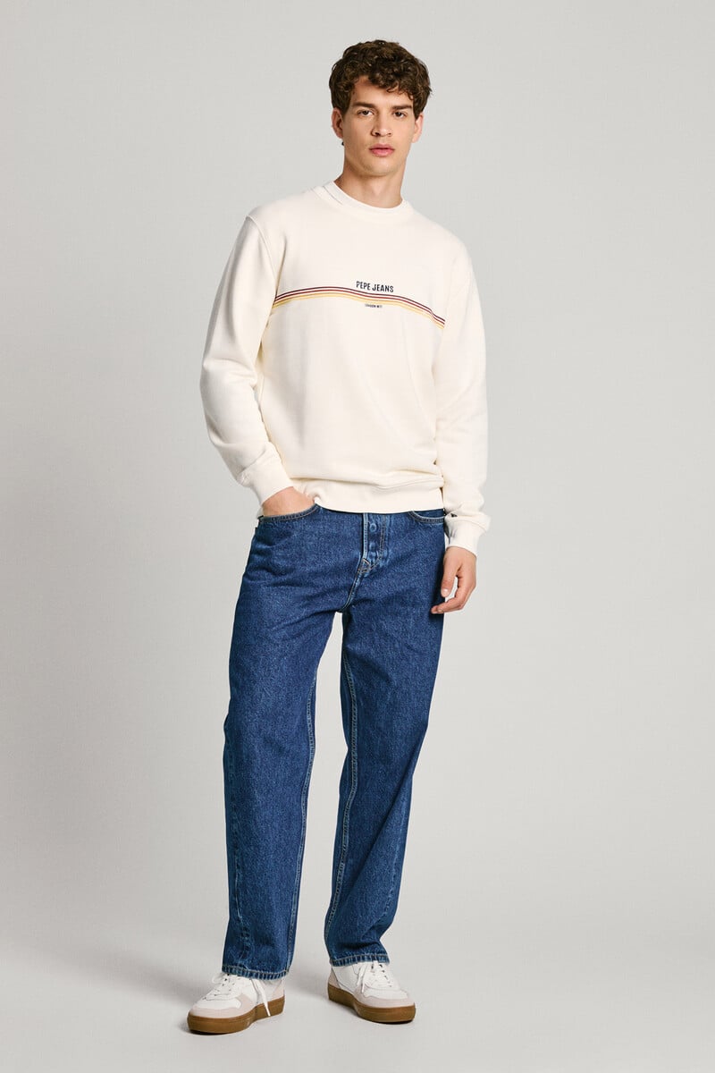Cortefiel Sudadera De Cuello Redondo Con Logo