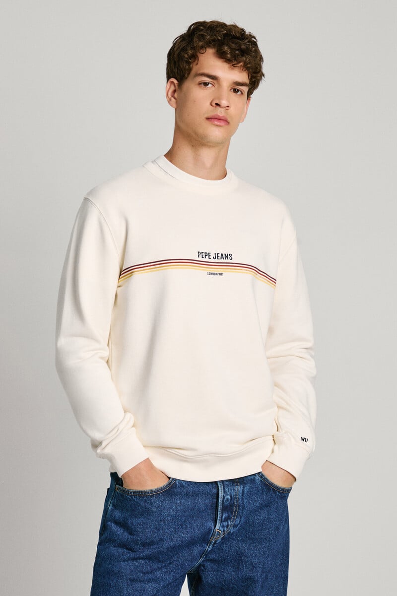 Cortefiel Sudadera De Cuello Redondo Con Logo