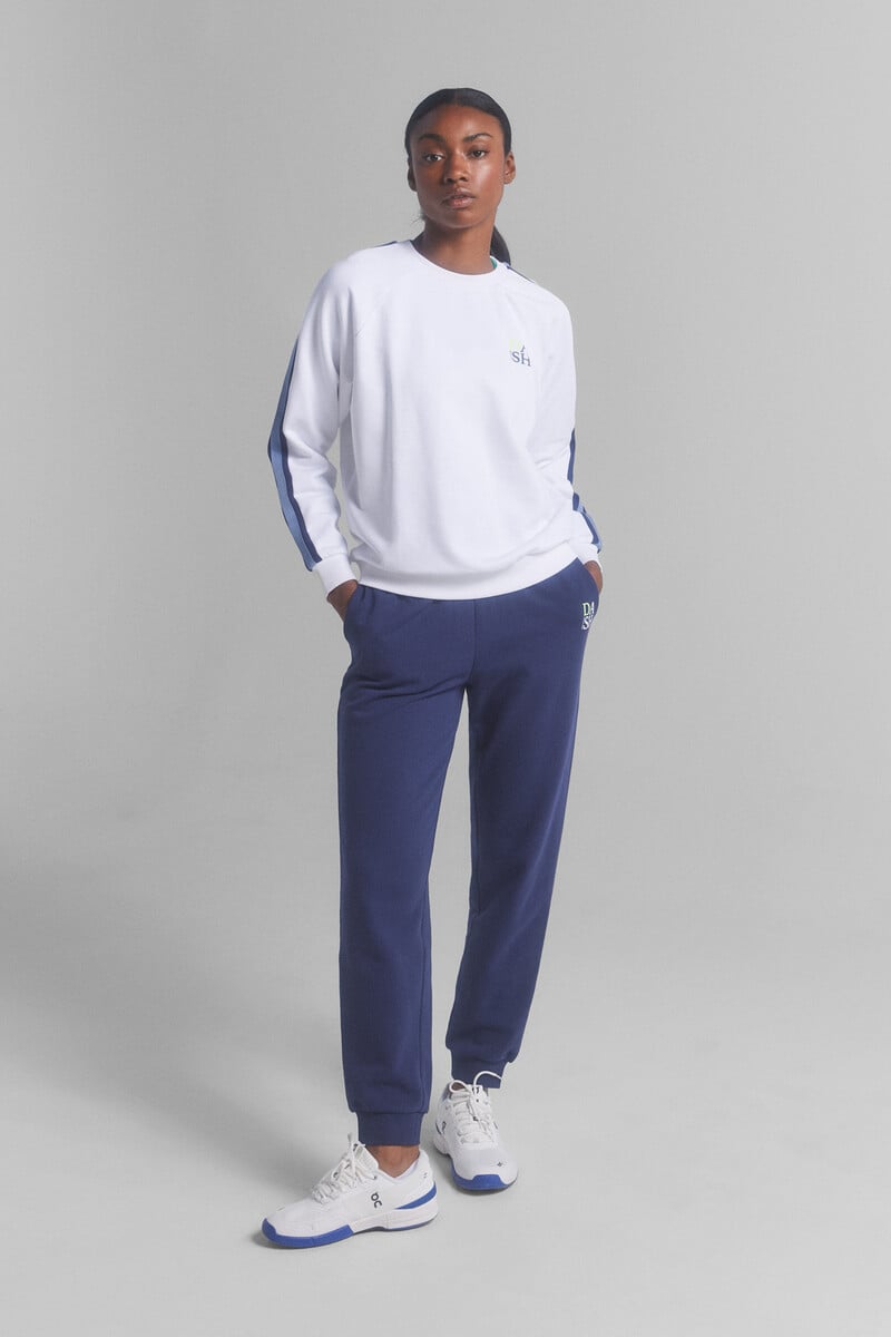 Cortefiel Sudadera Felpa 100% Algodón Blanco
