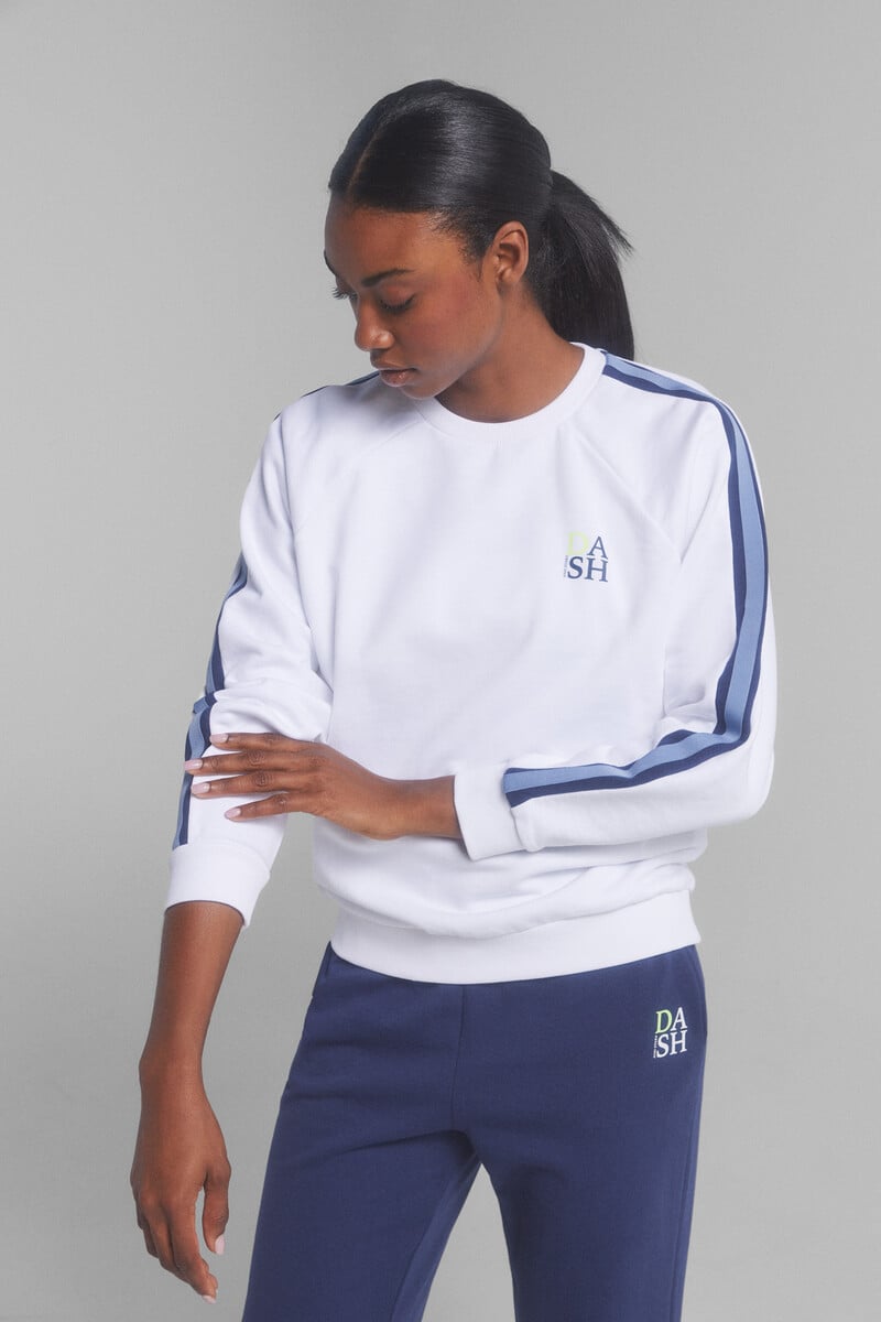 Cortefiel Sudadera felpa 100% algodón blanco