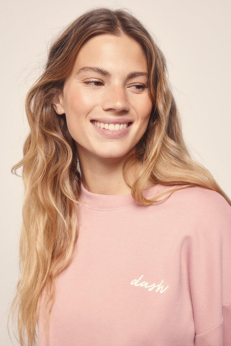 Cortefiel Sudadera Felpa Piqué Rosa