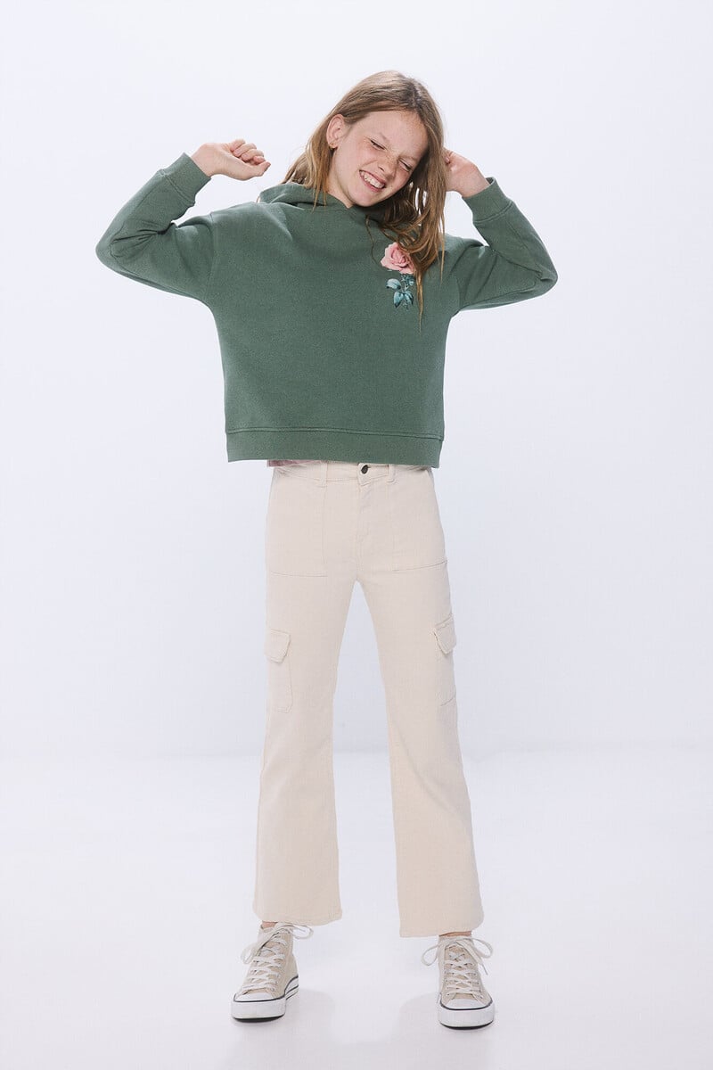 Cortefiel Sudadera Flor Niña