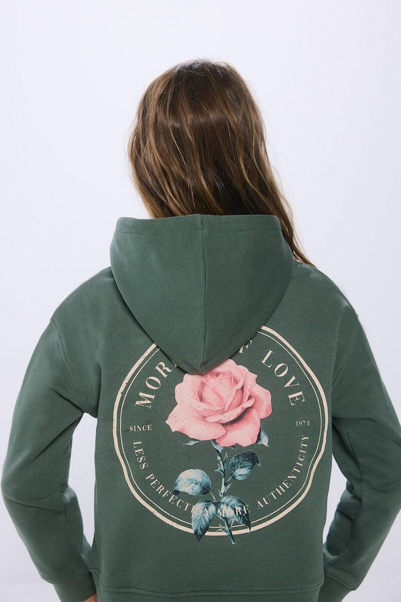 Cortefiel Sudadera Flor Niña